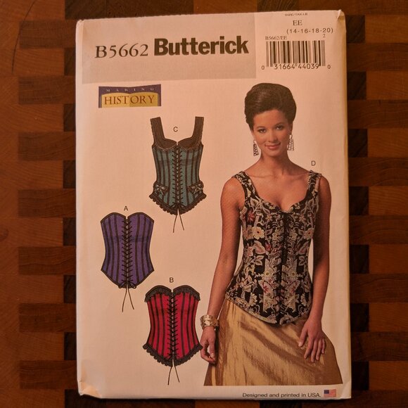 Butterick 5662 - Uncut - Making History - Sizes 14-20 - Boned Corsets - Picture 1 of 3